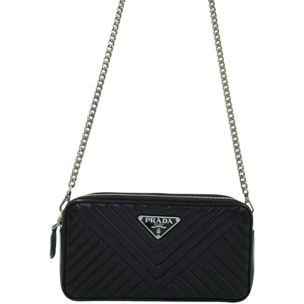 Prada Nappa Leather Mini Shoulder Bag Black